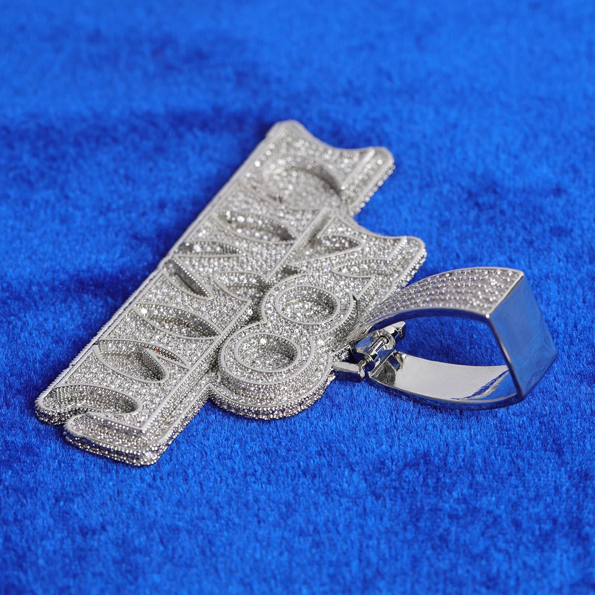 Custom Name Plates Pendant for Men White Gold Plated Hip Hop Jewelry