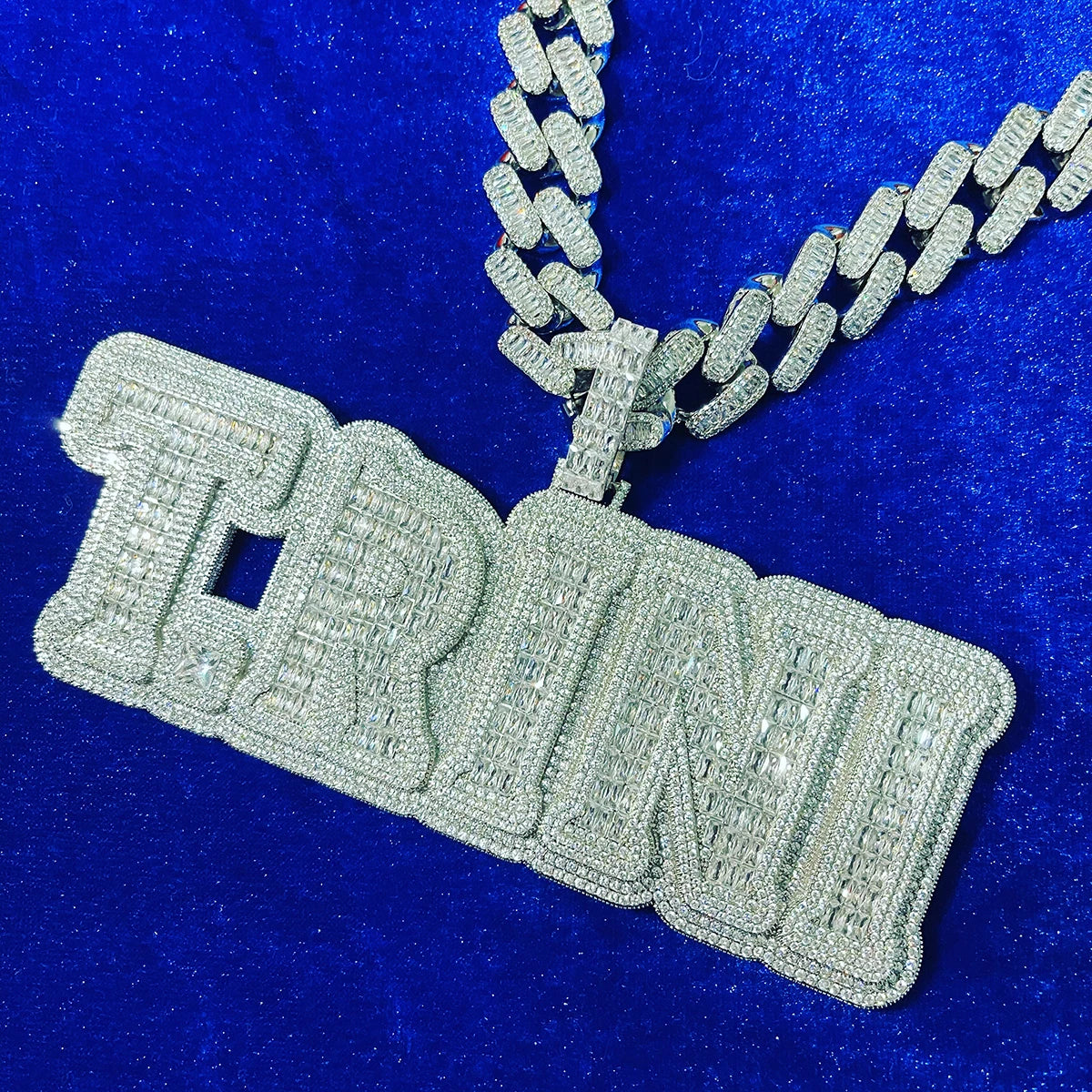 Bubble Letter Custom Name Necklace for Men Personalized Pendant Baguette Iced Out Charms Hip Hop Fashion Jewelry 2022 Trend