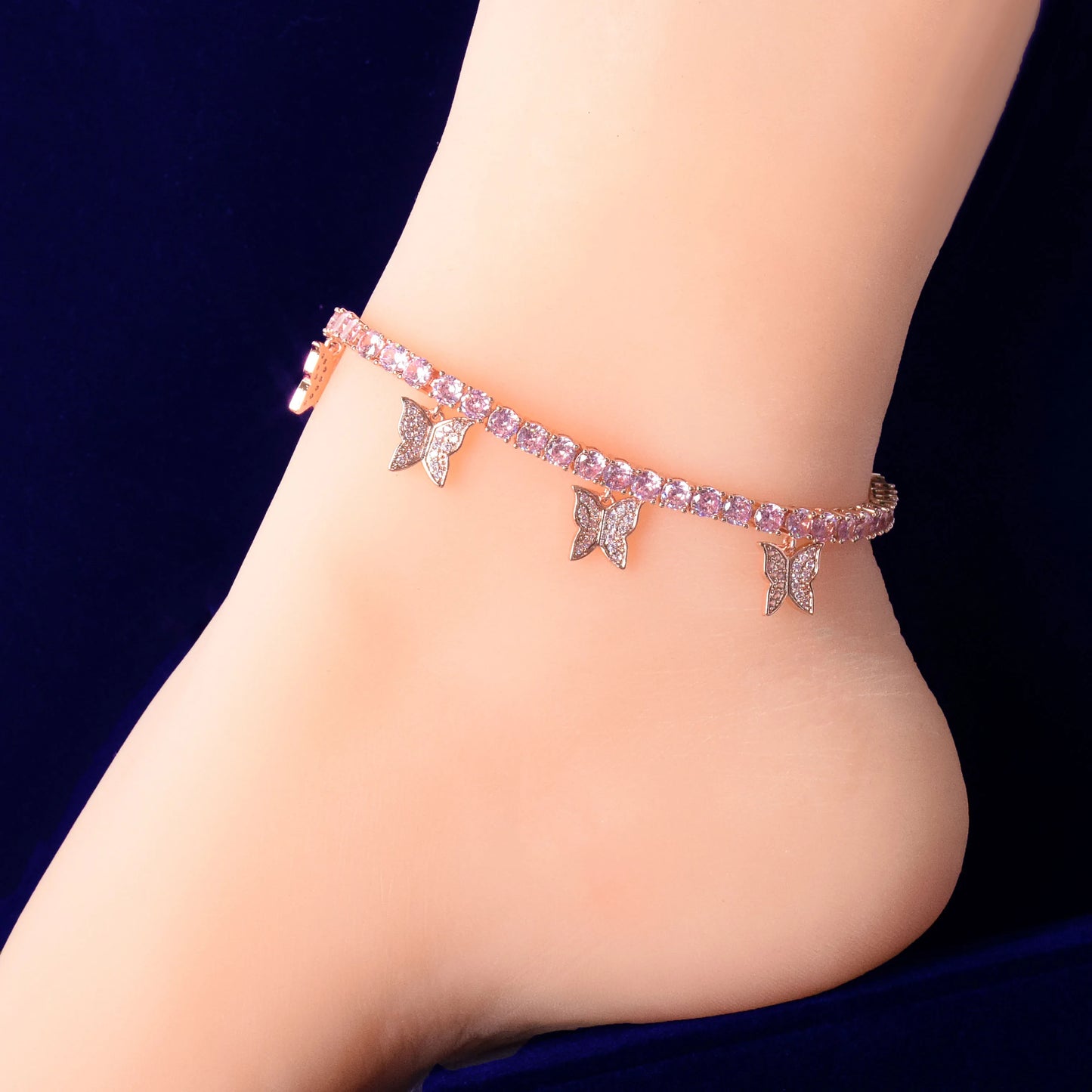 Bubble Letter Tennis Chain Anklets for Women Hip Hop Foot Jewelry Fashion Adjustable Charms Free Shipping Items Christmas Gift