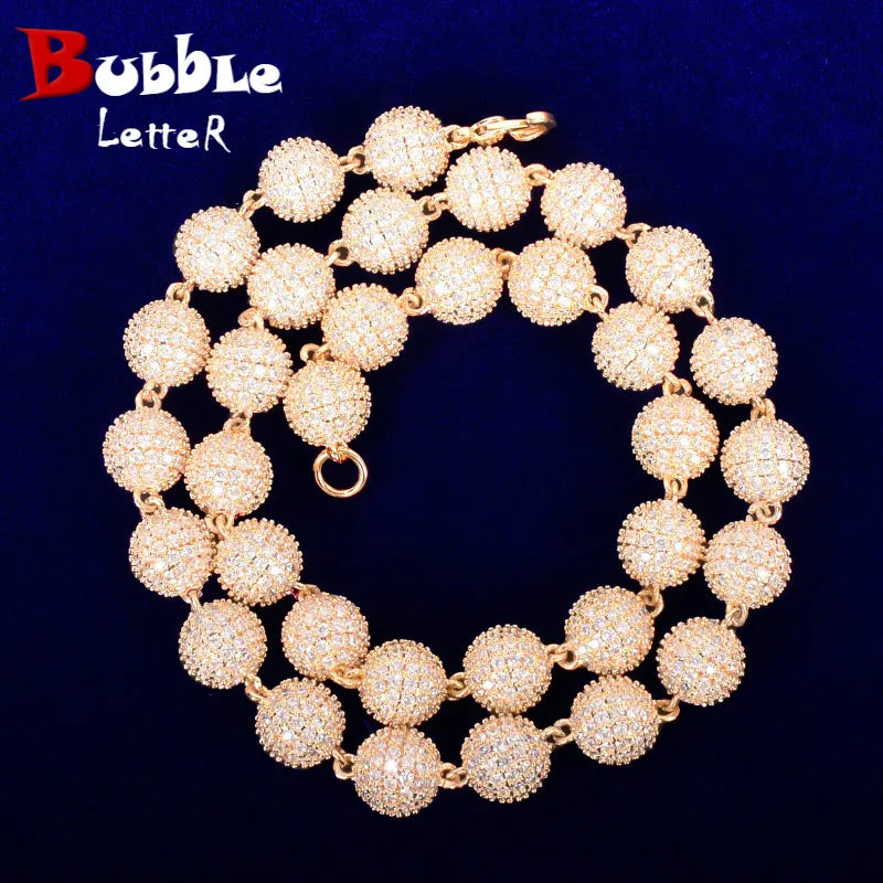 Bubble Letter Bead Chain Men Necklace Choker Gold Color Hip Hop Rock Street Fashion Jewelry Christmas Gift