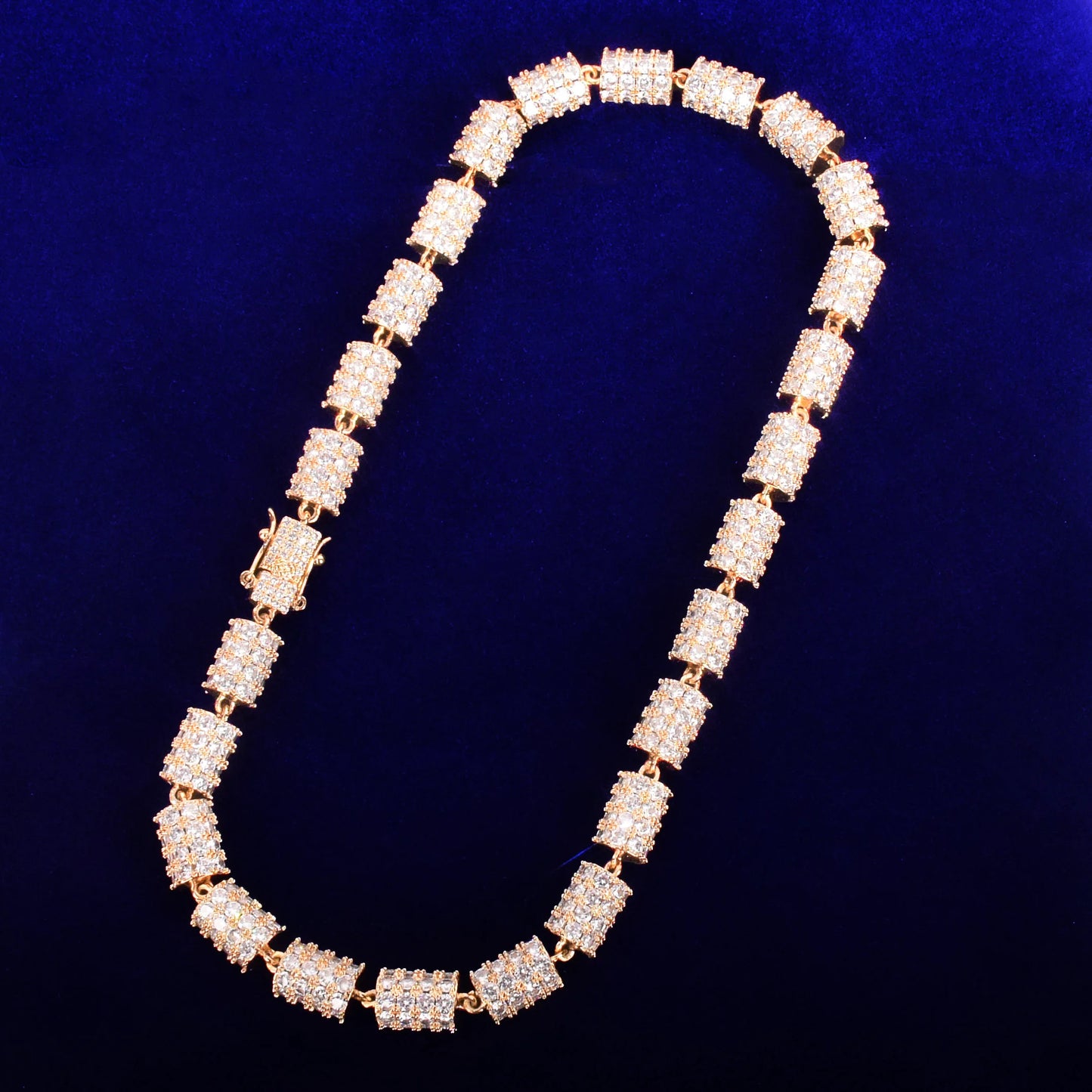 Bubble Letter Men's Necklace Choker Real Gold Plated Hip Hop Link Bling Full Cubic Rock Street Fashion Jewelry 2021 Trend