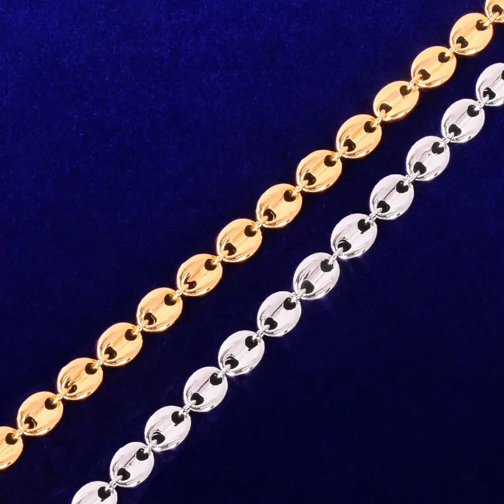 7mm Glossy Solid Necklace Link Bling Gold Color Men's Women Jewelry Hip Hop Chain