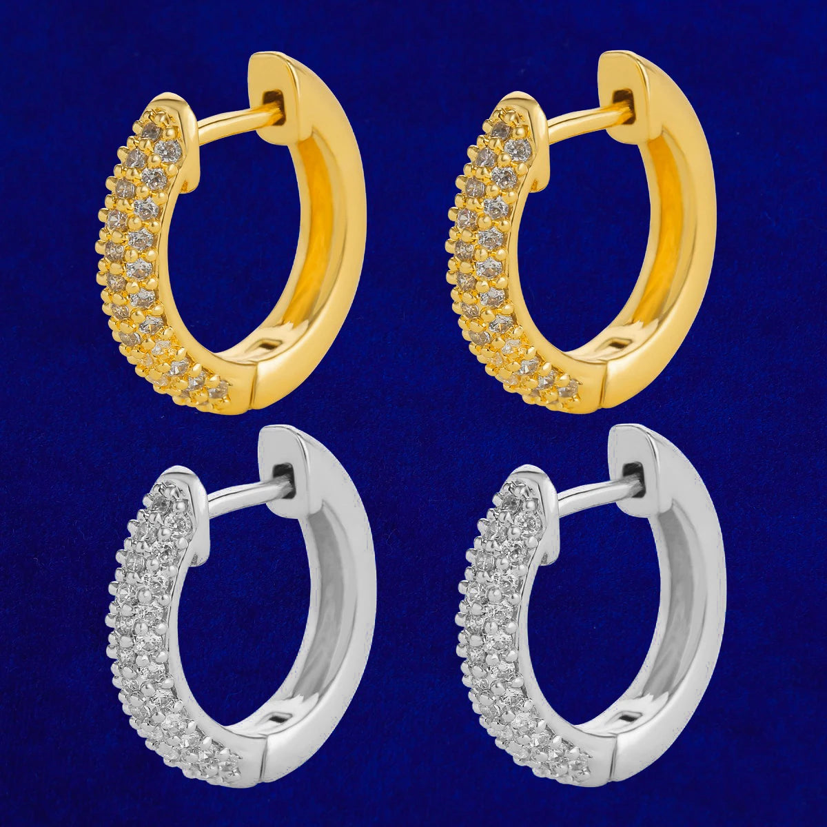 Bubble Letter Iced Out Hoop Earring Real Gold Plated Women Charms Hip Hop Jewelry Free Shipping Items