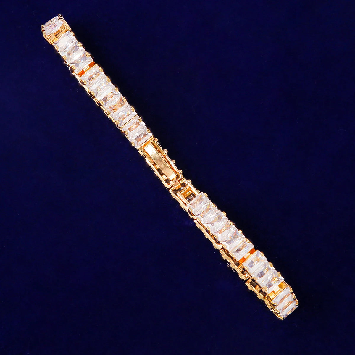 Bubble Letter 5mm Women Baguette Bracelet Bling Rock Street Jewelry