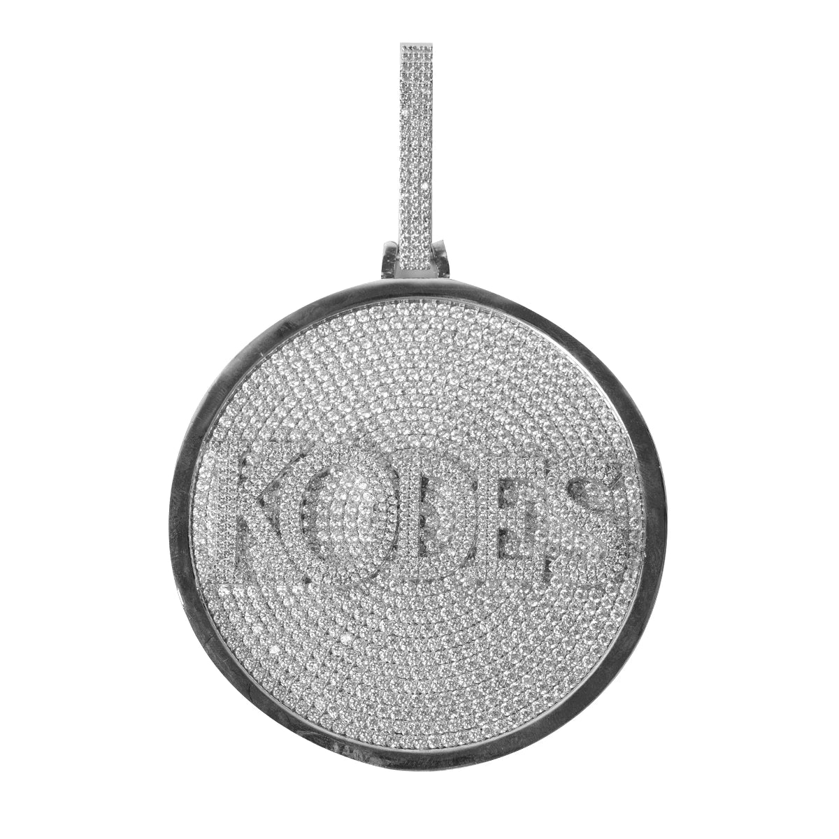 Custom Name Bubble Letter Pendant Big Circle Necklace Hip Hop Jewelry