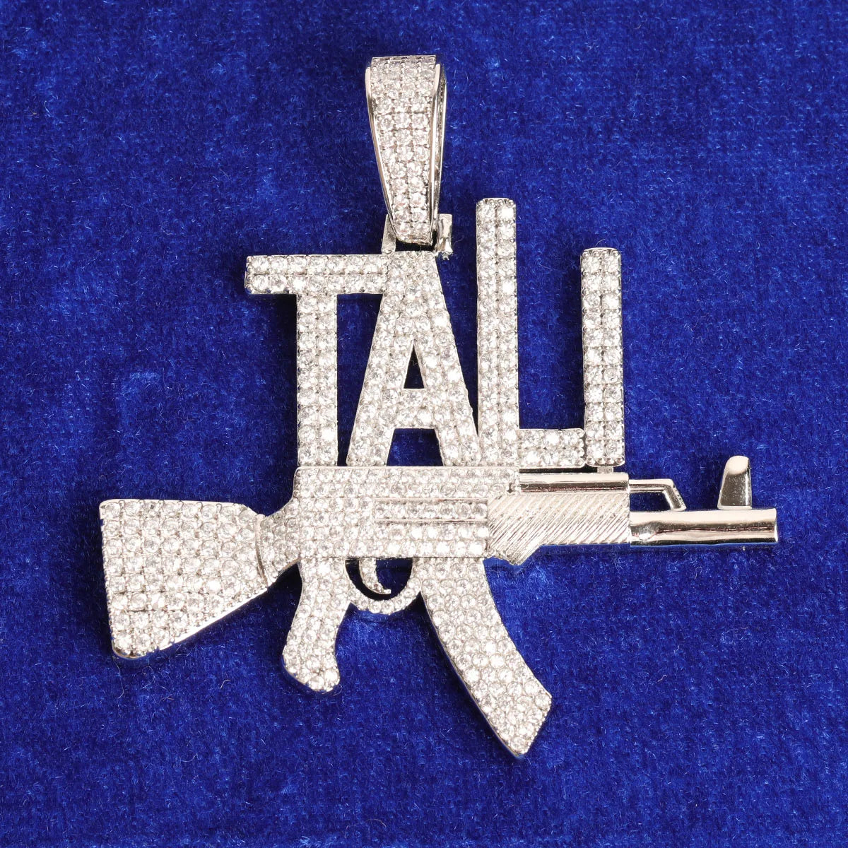 Custom Name Pendant Gun Jewelry for Men Hip Hop Rock Necklace