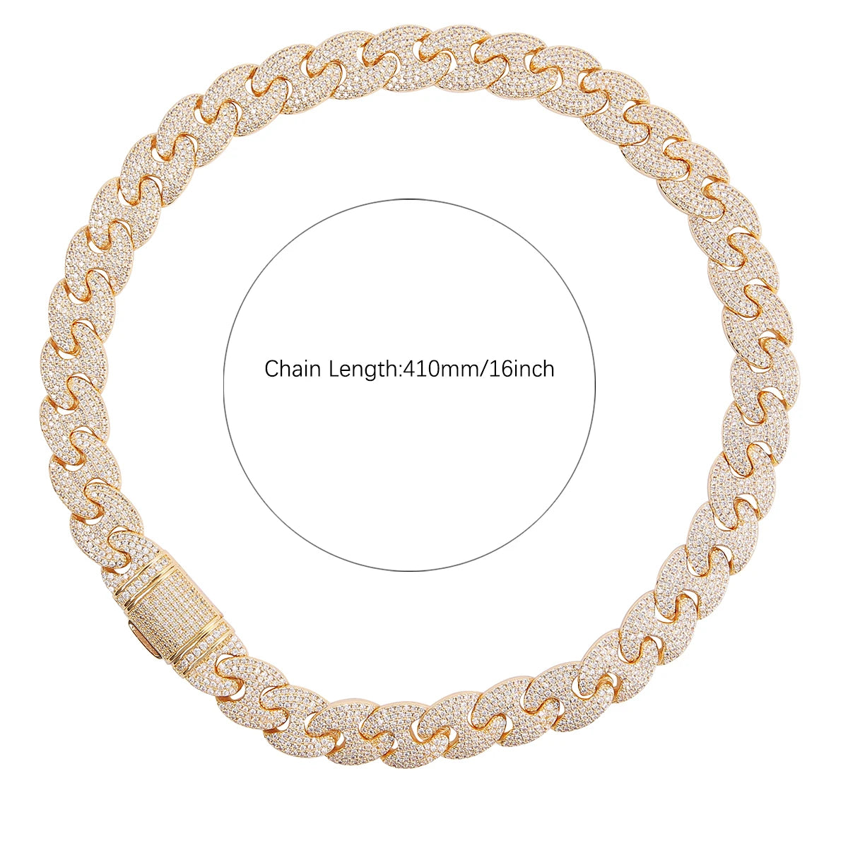 Bubble Letter Miami Cuban Link Chain for Men Necklace Real Gold Plated Hip Hop Jewelry 2021 Trend Christmas Gift