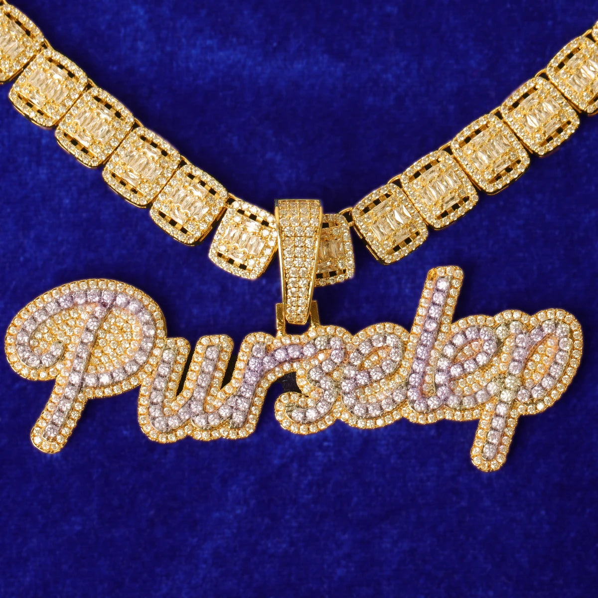 Bubble Letter Custom Name Chain Men Necklace Personalized Pendant Real Gold Plated Charms Hip Hop Jewelry 2022 Trend Gift