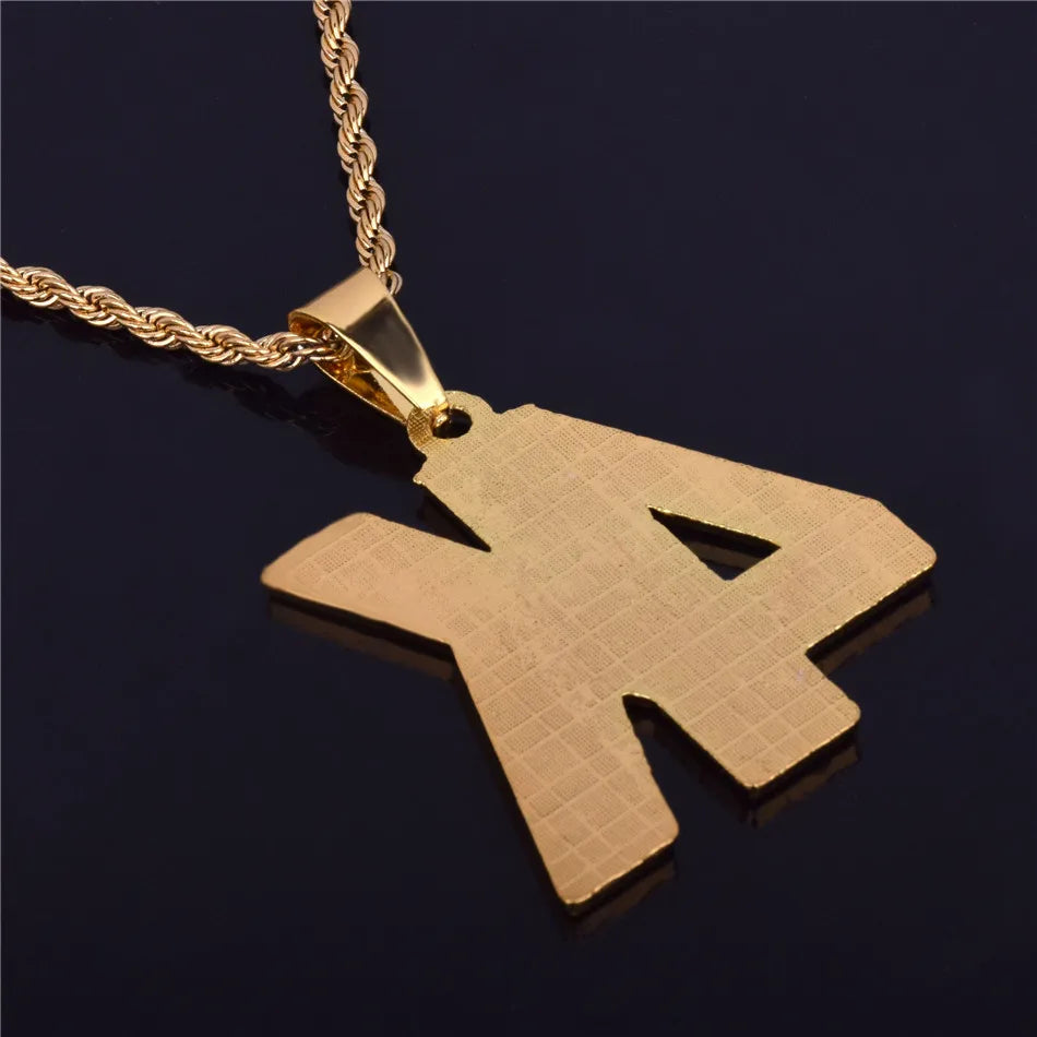 Hip Hop 4K Letters Pendant Necklace Gold Color Charm Bling Iced Full Rhinestone Crystal Men's Rock Jewelry Gift Rope Chain