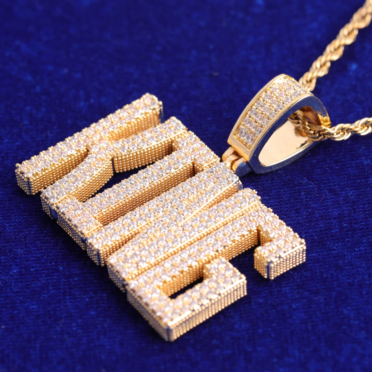 Custom Name Pendant Realy Gold Plated Letter Jewelry for Men