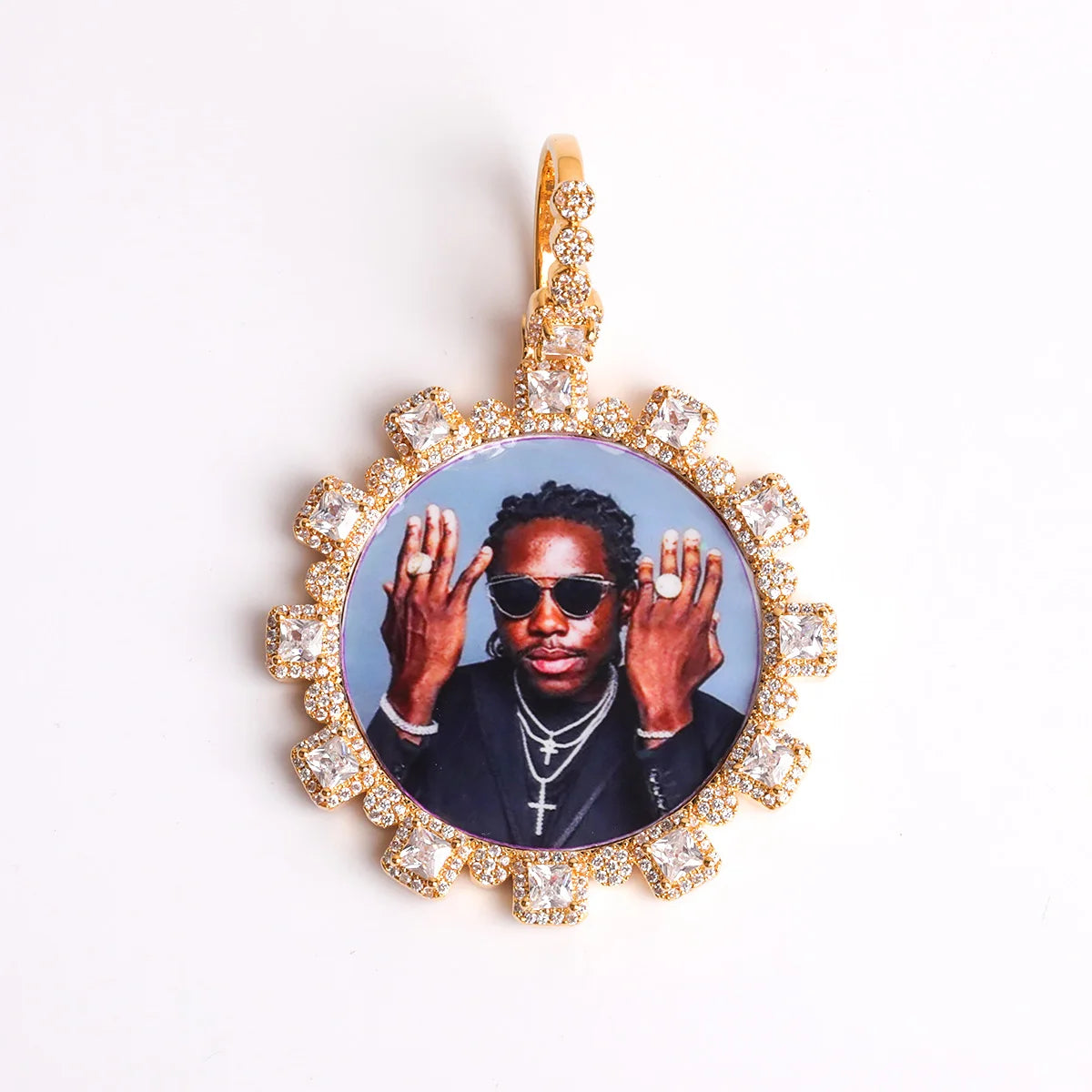 Bubble Letter Custom Photo Necklace for Men Picture Pendant Medallion Charms Hip Hop Personnalisé Jewelry Free Shipping Items