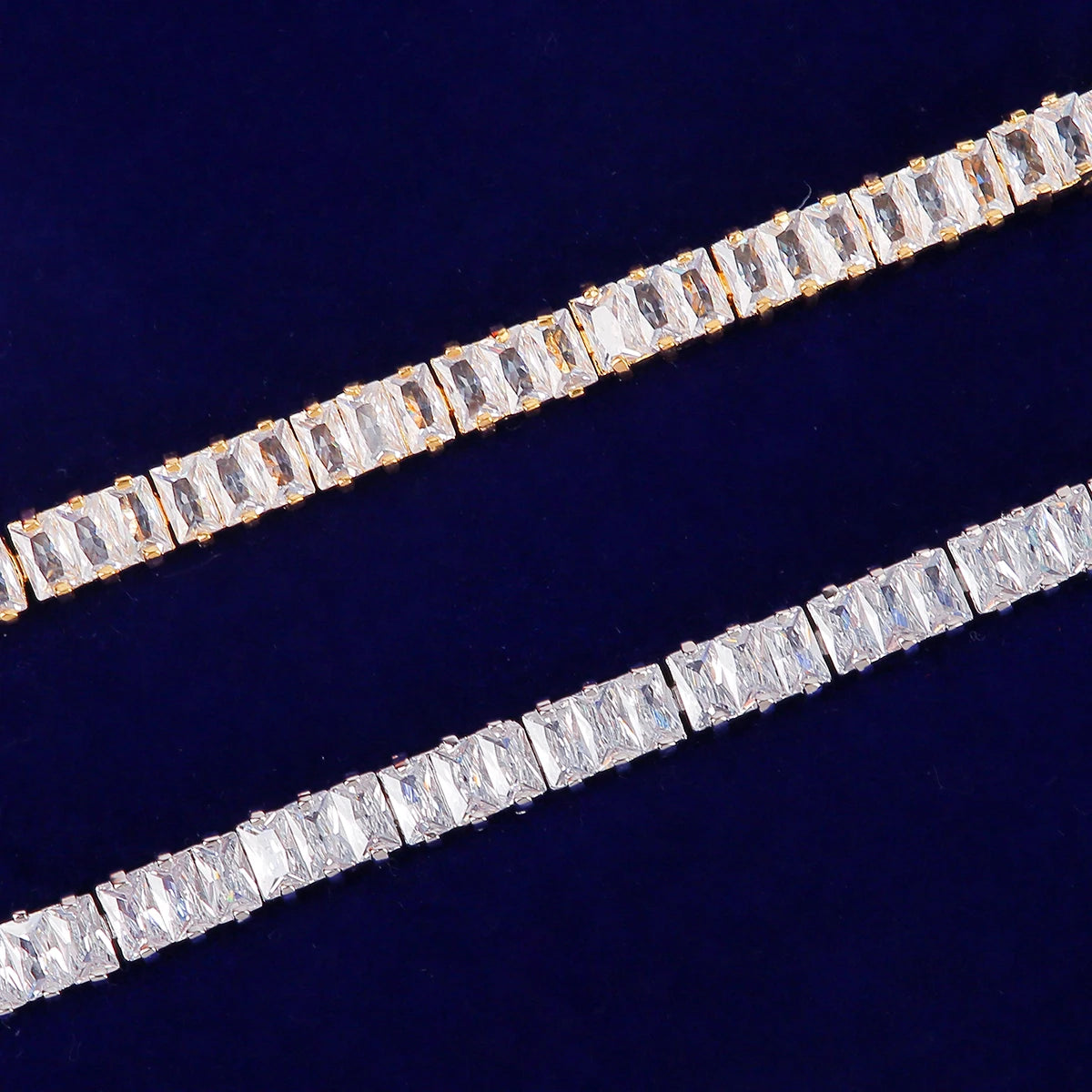 Bubble Letter 5mm Women Baguette Bracelet Bling Rock Street Jewelry