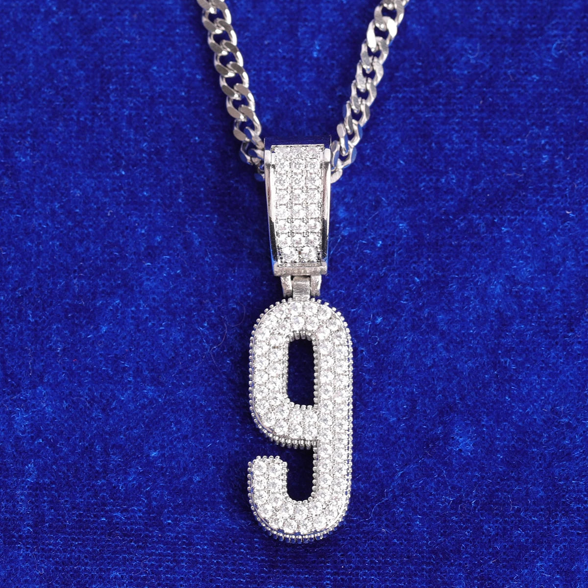 Number Pendant Real Gold Plated Hip Hop Jewelry