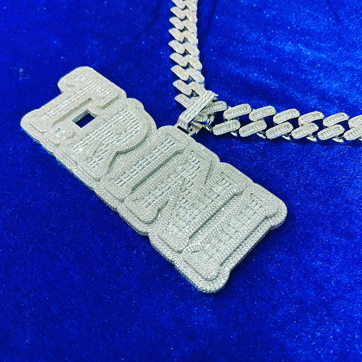 Bubble Letter Custom Name Necklace for Men Baguette Personalized Pendants Hip Hop Jewelry Free Shipping Items