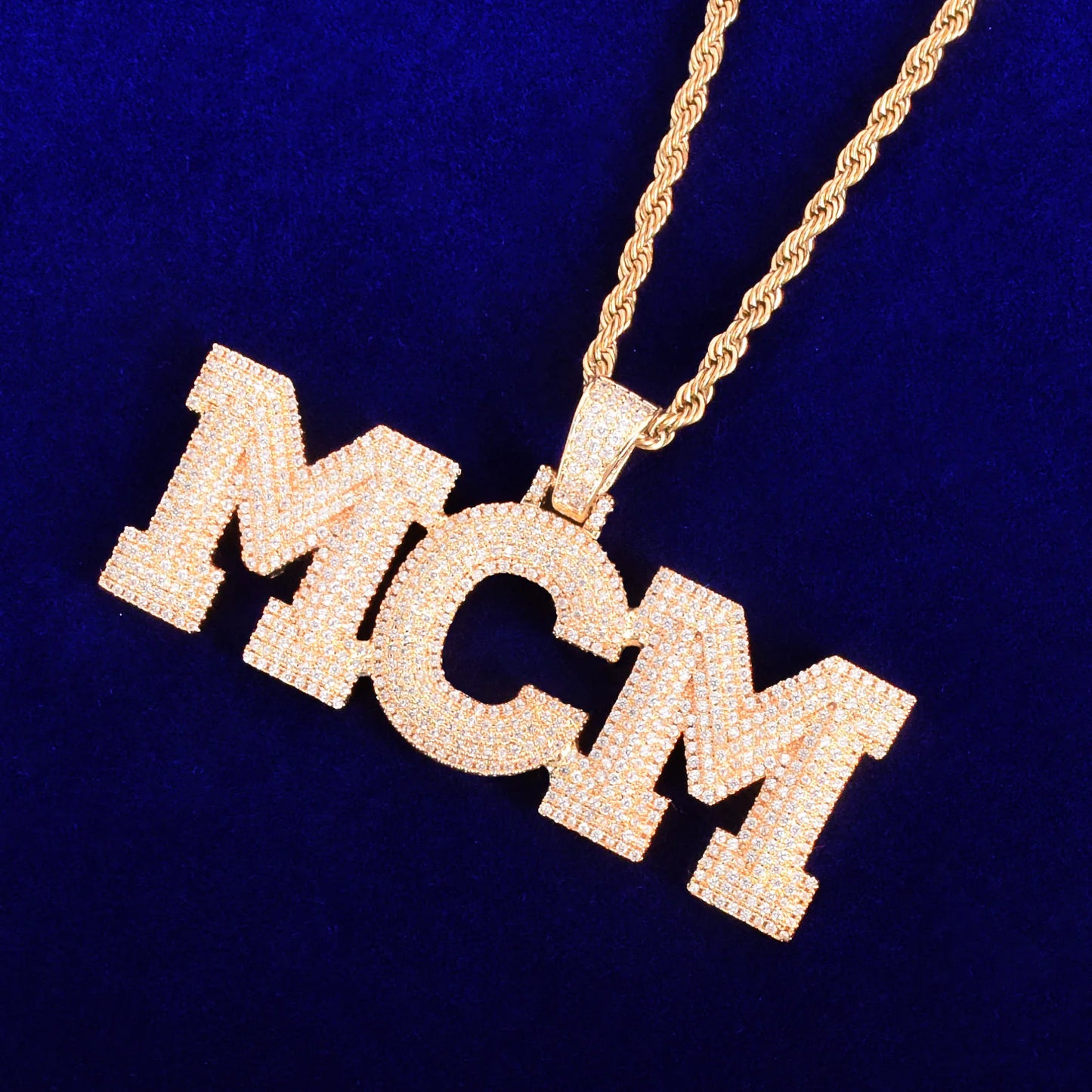 Bubble Letter Custom Name Necklace for Men Personalized Pendant Cubic Zircon Gold Plated Hip Hop Rock Jewelry 2022 Trend