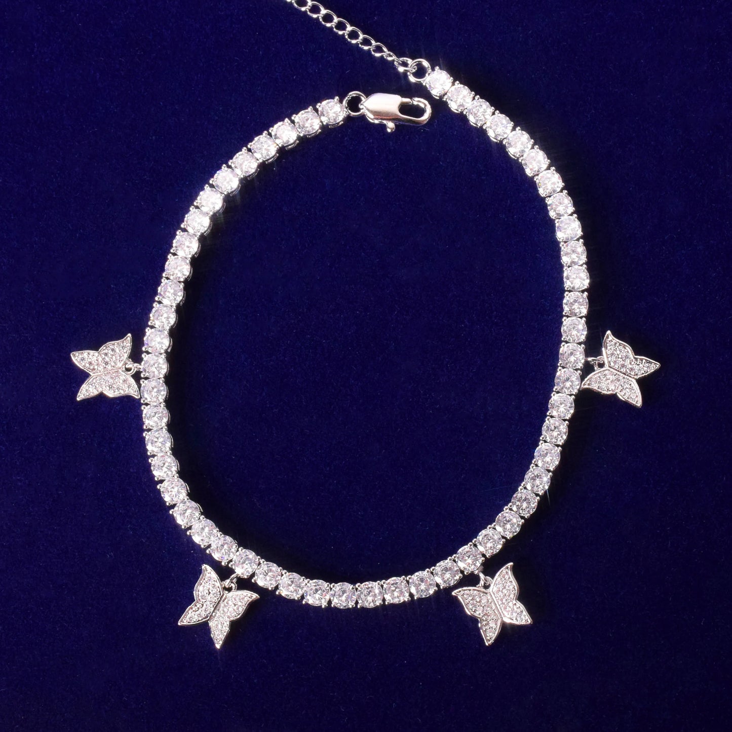 Butterfly Tennis Bracelet Hip Hop Jewelry Gold Color Men Women Link Adjustable