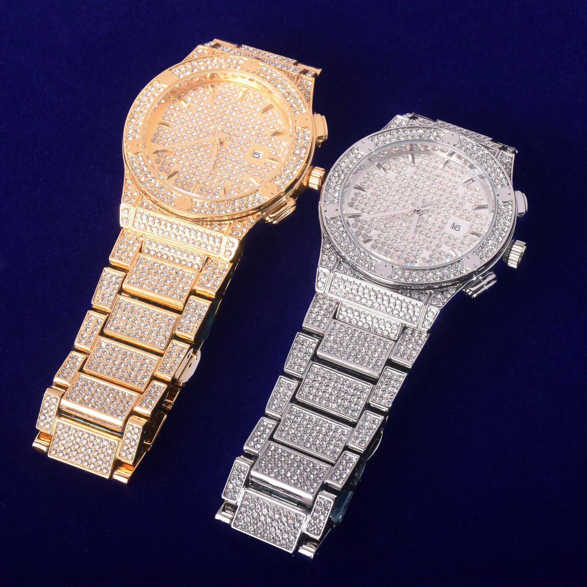Bucket Watch Square Men's watch Big Dial Military Quartz Clock Luxury Rhinestone Bu ...