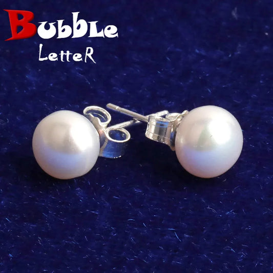 Bubble Letter Pearl Stud Earrings for Women Hip Hop Jewelry 2021 Trend Christmas Gift