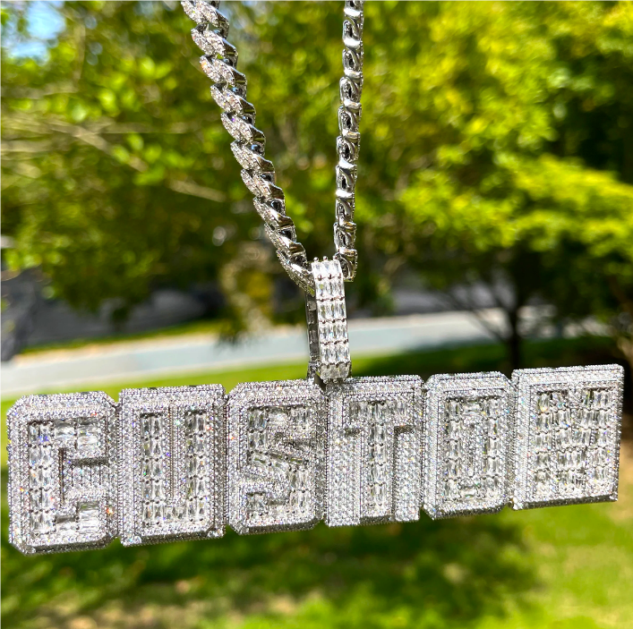 Bubble Letter Iced Out Custom Name Necklace for Men Prong Setting Personazlied Pendant Hip Hop Jewelry