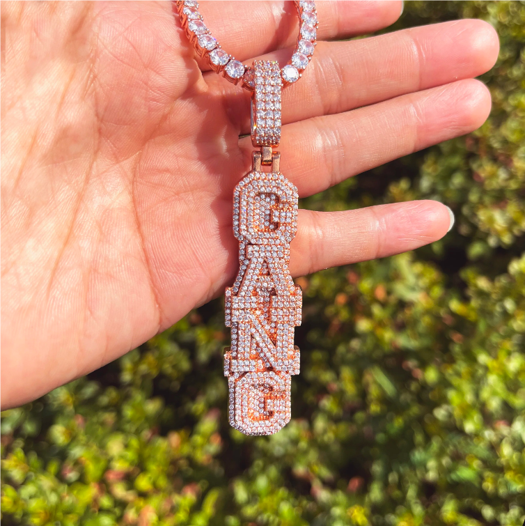 Bubble Letter Customized Name Necklace Pendant for Women Nameplates Bling Charm Hip Hop Jewelry