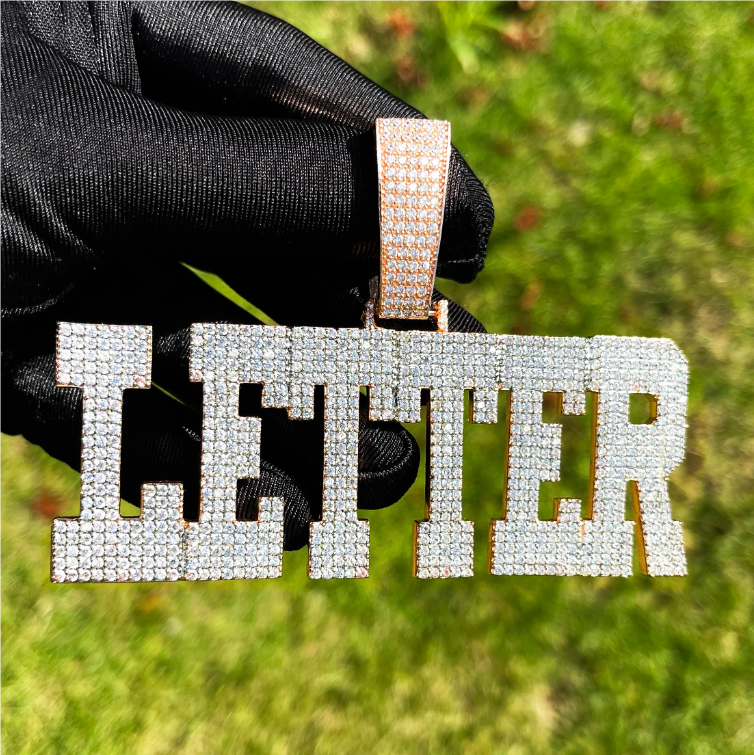 Bubble Letter Iced Out Custom Name Necklace Pendant for Men Personalized Micro Pave Charms Bling Hip Hop Jewelry