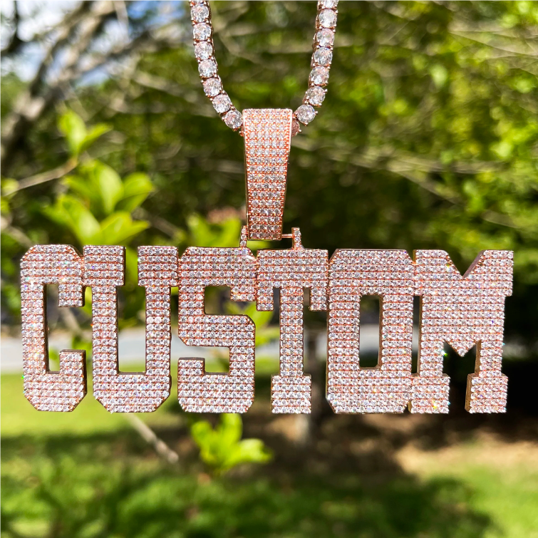 Bubble Letter Iced Out Custom Name Necklace Pendant for Men Personalized Micro Pave Charms Bling Hip Hop Jewelry