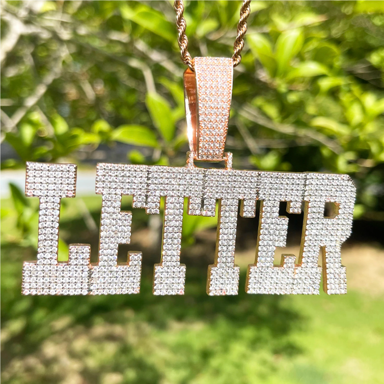 Bubble Letter Iced Out Custom Name Necklace Pendant for Men Personalized Micro Pave Charms Bling Hip Hop Jewelry