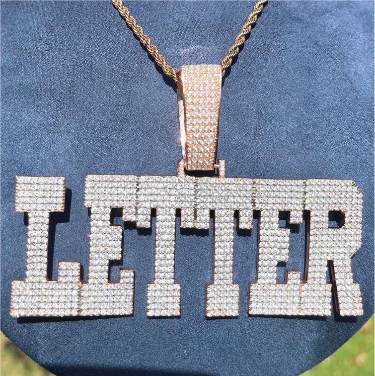 Bubble Letter Iced Out Custom Name Necklace Pendant for Men Personalized Micro Pave Charms Bling Hip Hop Jewelry