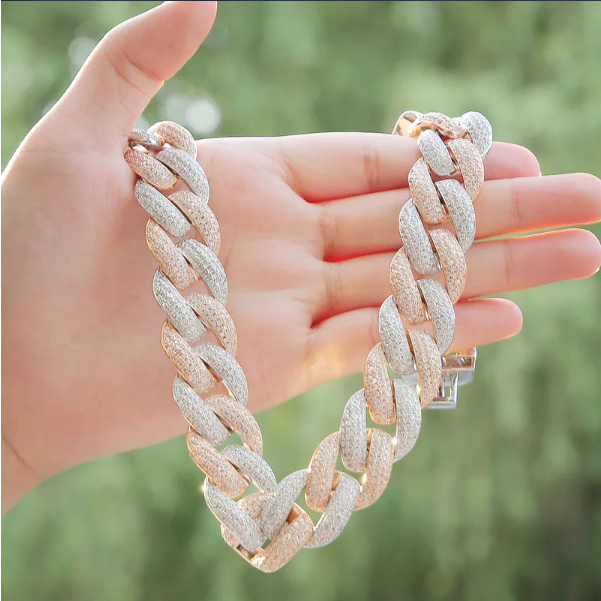 Bubble Letter Miami Cuban Link Chain Man Necklace Hip Hop Jewelry Iced Out Christmas Gifts 2021 Trend