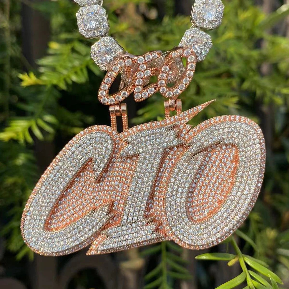 Bubble Letter Custom Name Necklace for Women Iced Out Personalized Pendant Two Tone Charms Hip Hop Jewelry 2022 Trend CEO Bail