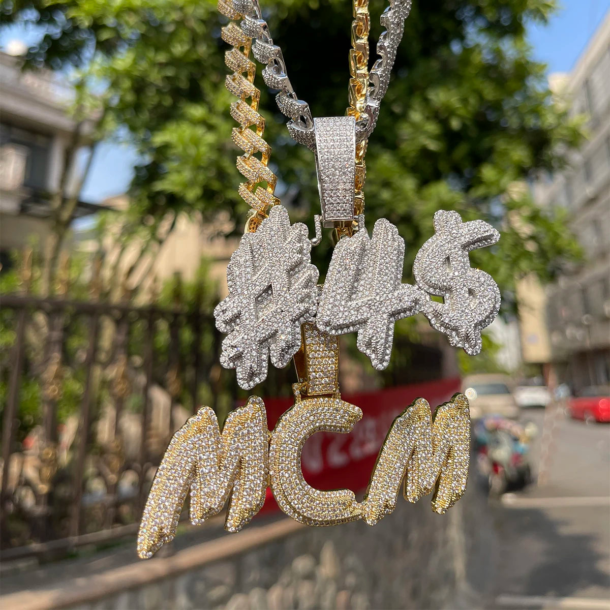 Bubble Letter Personalized Necklace Men Customized Name Pendant Iced Out Charms Hip Hop Jewelry 2022 Trend Luxury Designer