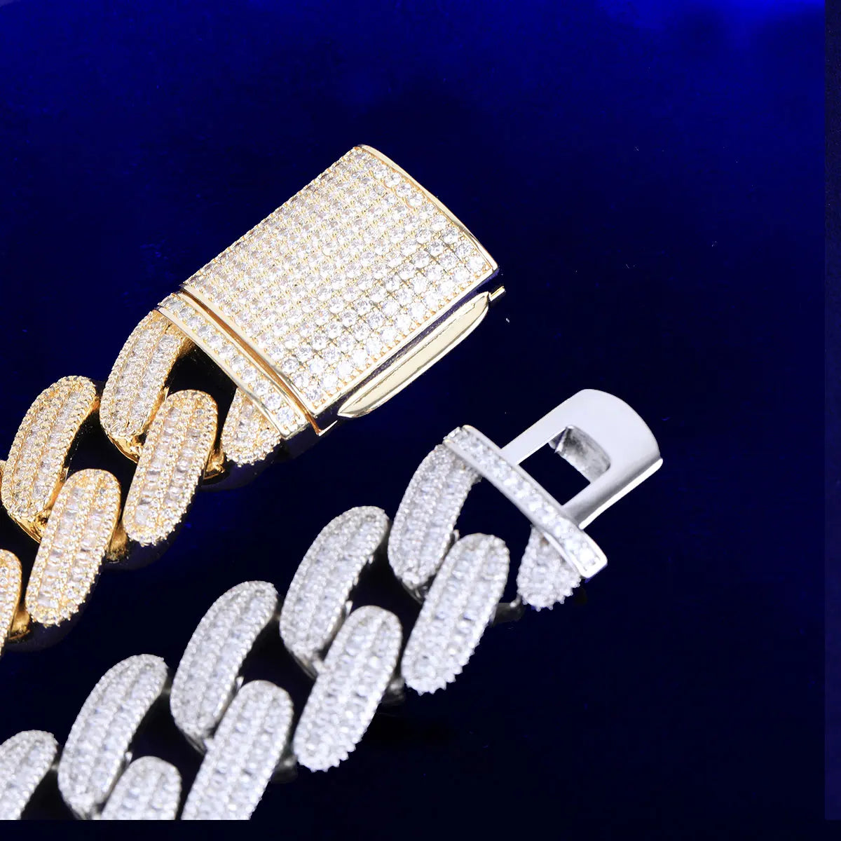 Bubble Letter 25mm Iced Out Cuban Link Chain for Men Necklace Choker Cubic Zirconia Real Gold Plated Hip Hop Jewelry