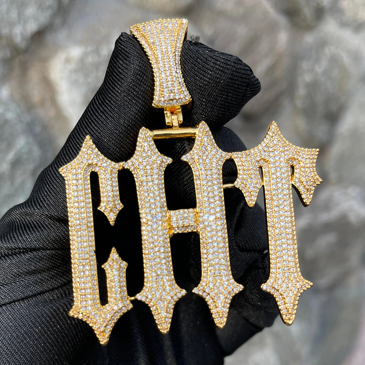 Bubble Letter Customized Jewelry Name Plated Necklace for Men Iced Out Pendant Super Rapper Star Charms Rock Street Culture