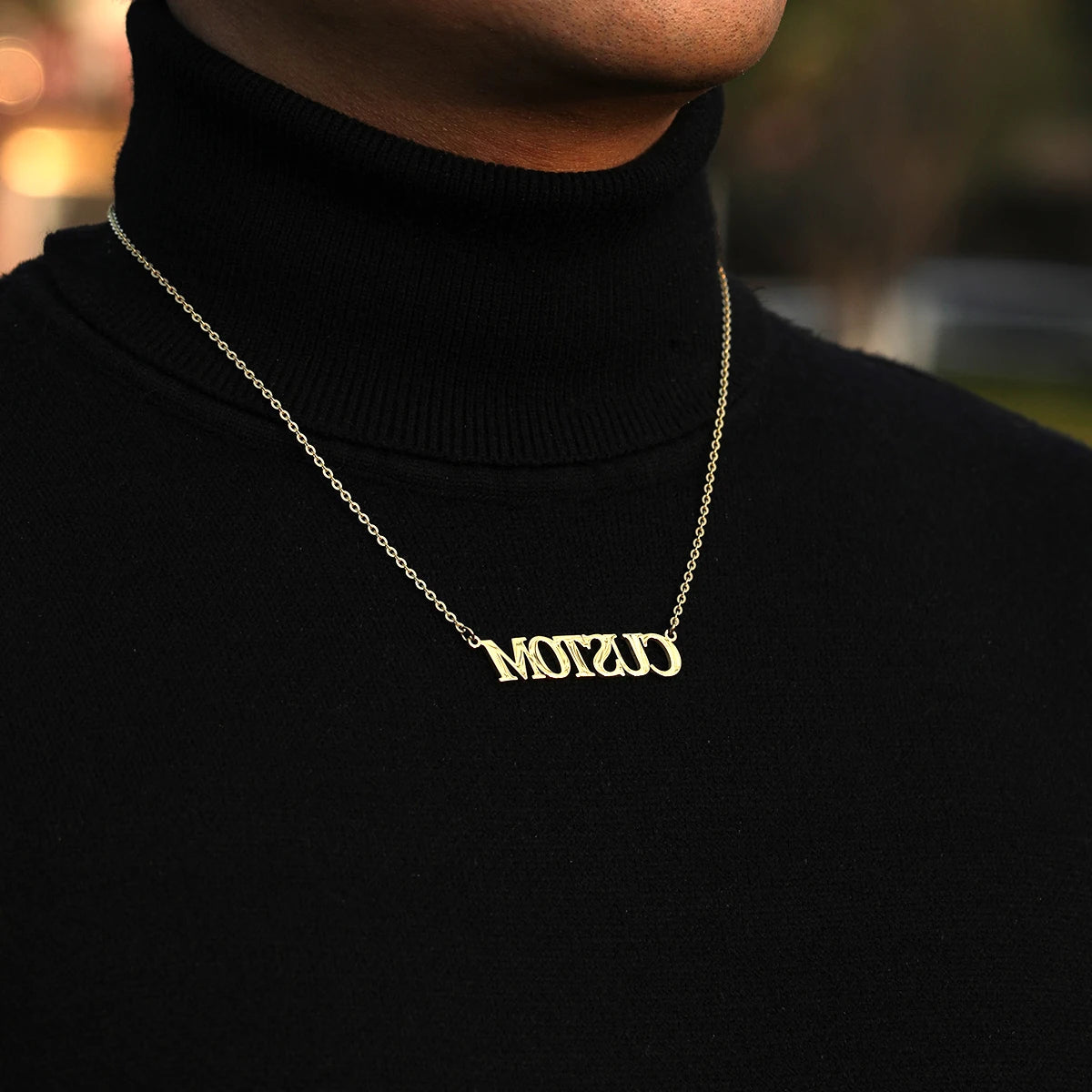 Bubble Letter Customized Necklace for Men Personalized Pendant Name Plates Stainless Steel Hip Hop Jewelry