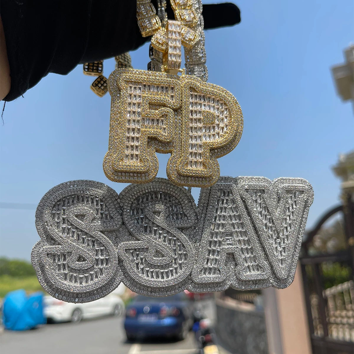 Bubble Letter Custom Name Necklace for Men Baguette Personalized Pendants Hip Hop Jewelry 2022 Trend Free Shipping Items