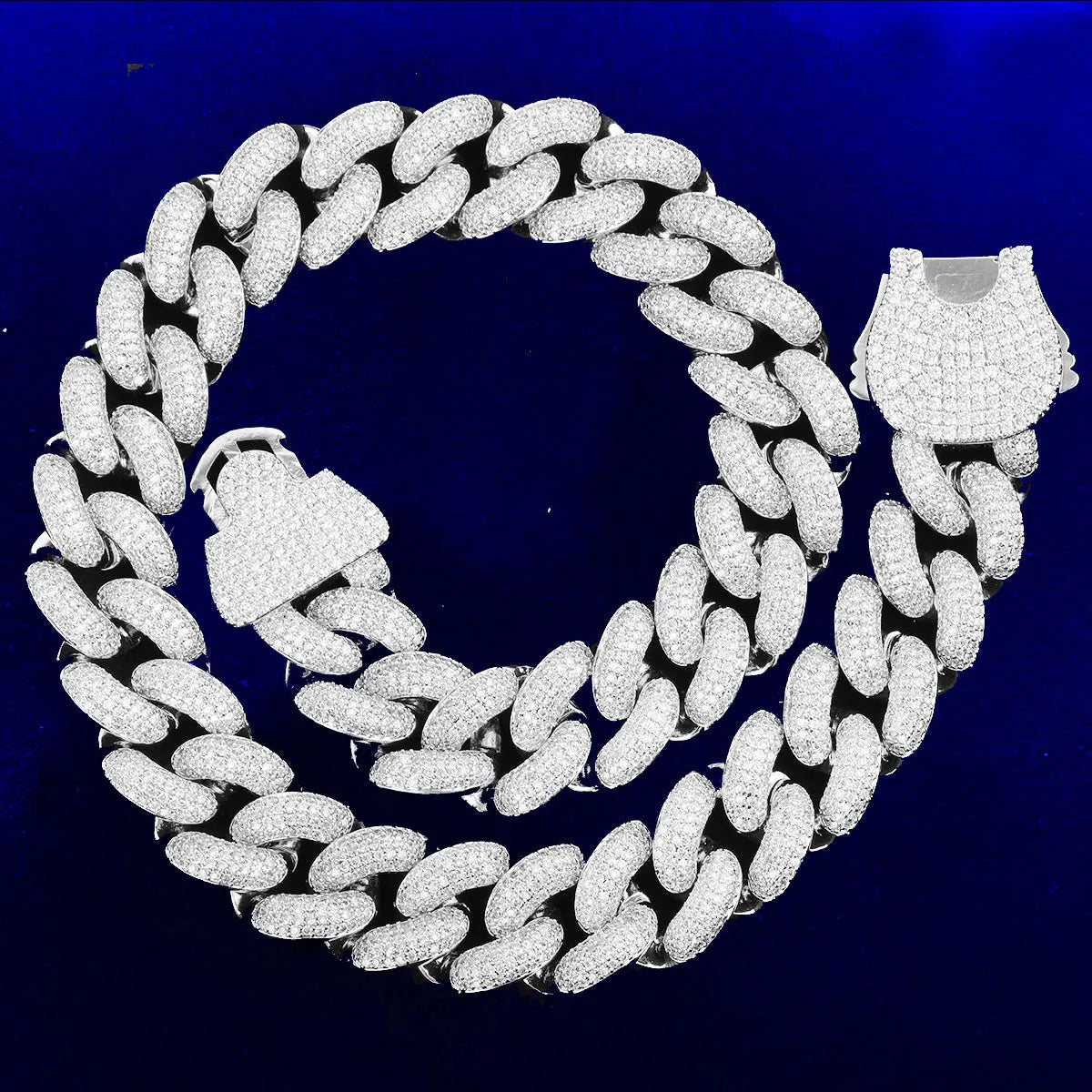 Bubble Letter Cuban Link Chain for Men Prong Necklace Choker Iced Out Cubic Zirconia Real Copper Hip Hop Jewelry Spring Clasp