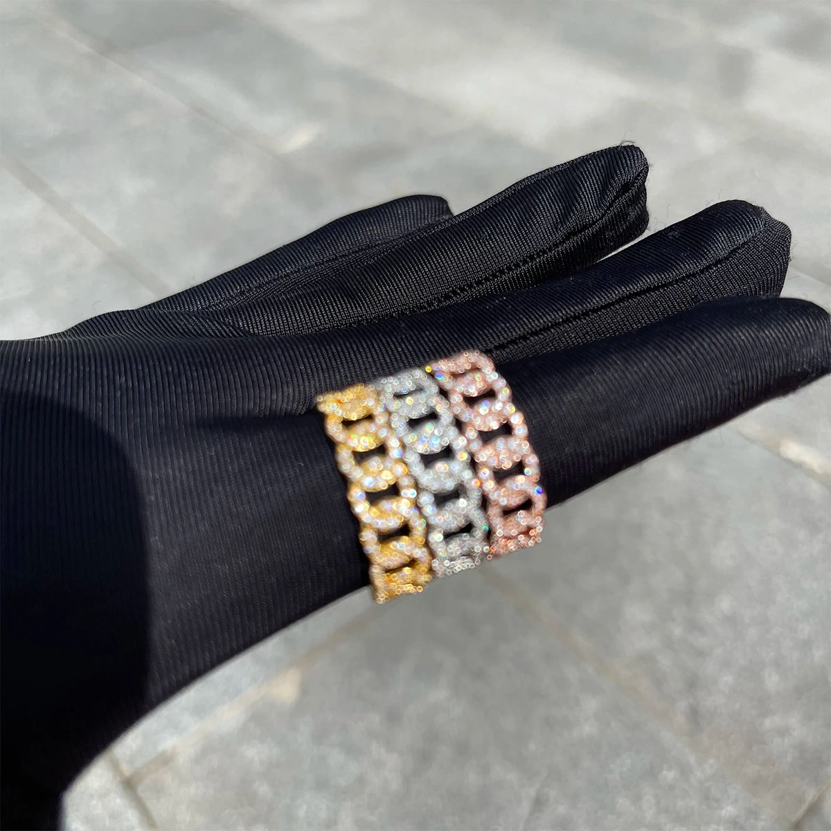 Bubble Letter Iced Out Rings for Men Real Gold Plated Hip Hop Jewelry 2022 Trend Drop Shipping Items