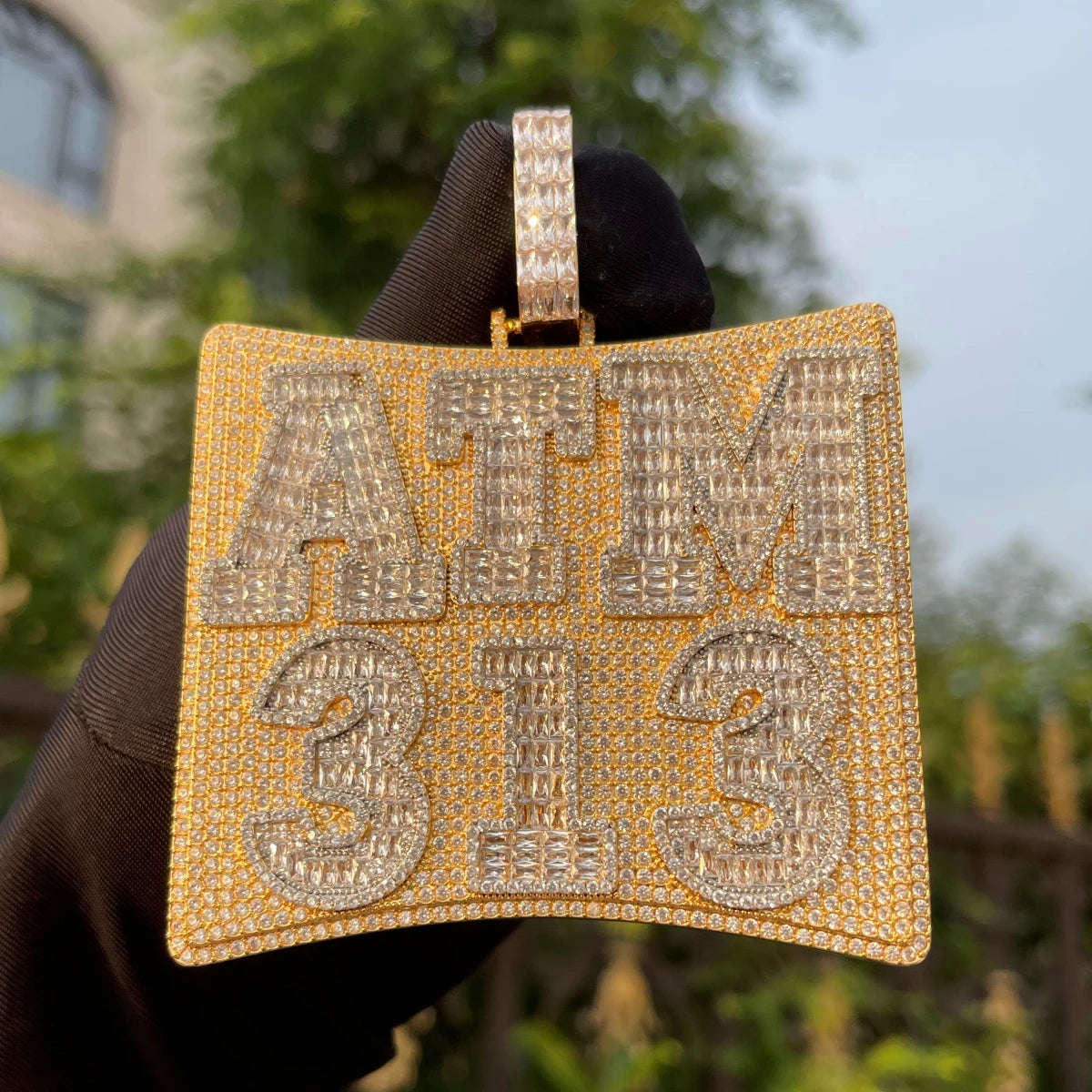 Bubble Letter Customized Jewelry Army Name Plates Necklace for Men Iced Out Personlized Pendant Hip Hop Charms Bling