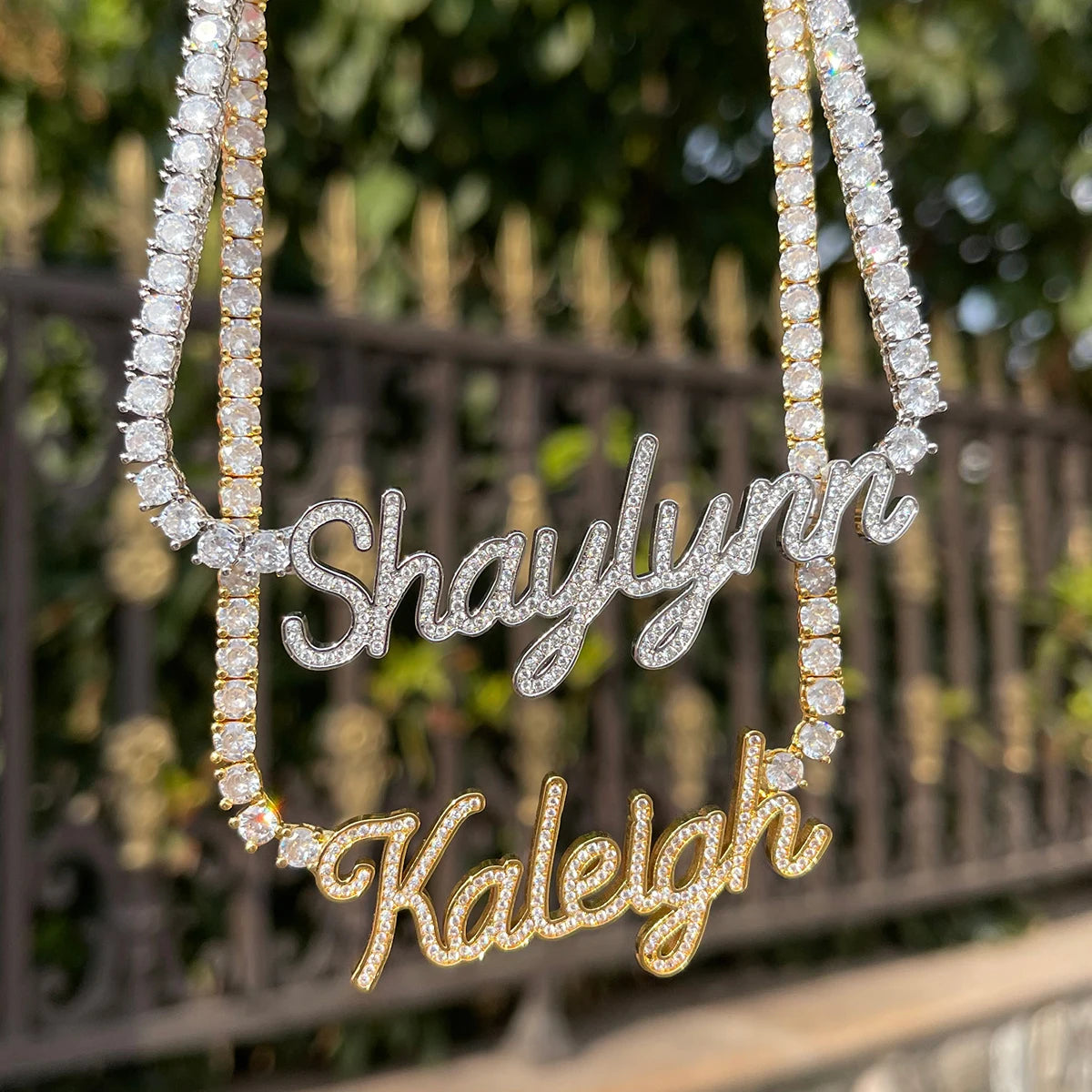 Bubble Letter Classy Girl Custom Name Necklace for Women Iced Out Choker Personalized Tennis Chain Silver Color Hip Hop Jewelry