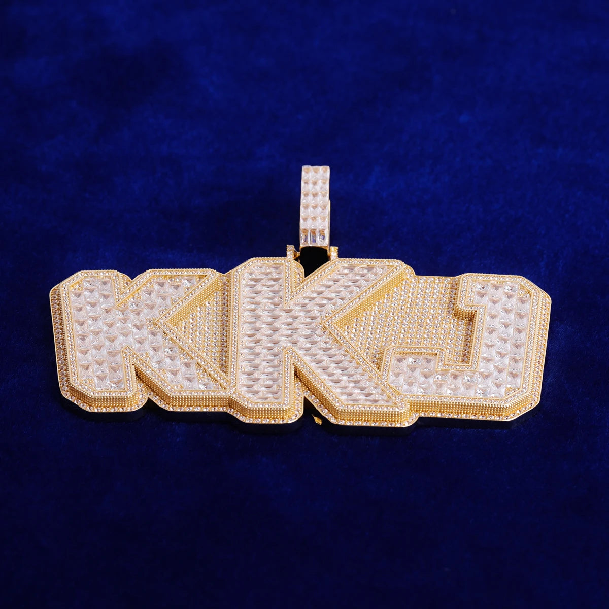 Bubble Letter Baguette Personalized Necklace Custom Name Chain for Men Iced Out Pendant Real Gold Plated Hip Hop Jewelry 2022