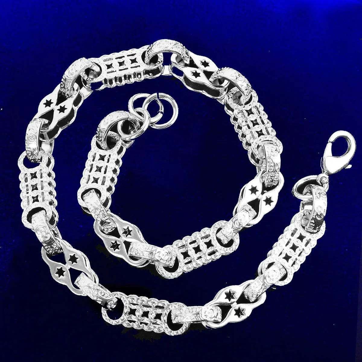Bubble Letter Gold Color Men's Necklace Choker Plated Copper Cuban Link Fashion Hip Hop Punk Jewelry Rock Street