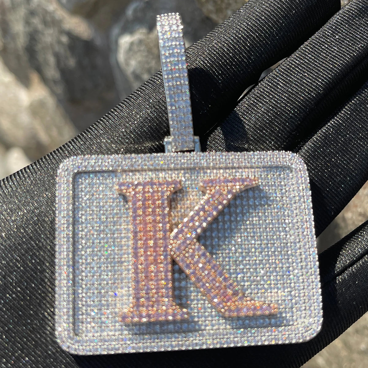 Bubble Letter Custom Name Necklace for Men Micro Pave Prong Setting Iced Out Personalized Pendant Dog Tag Charm Hip Hop Jewelry