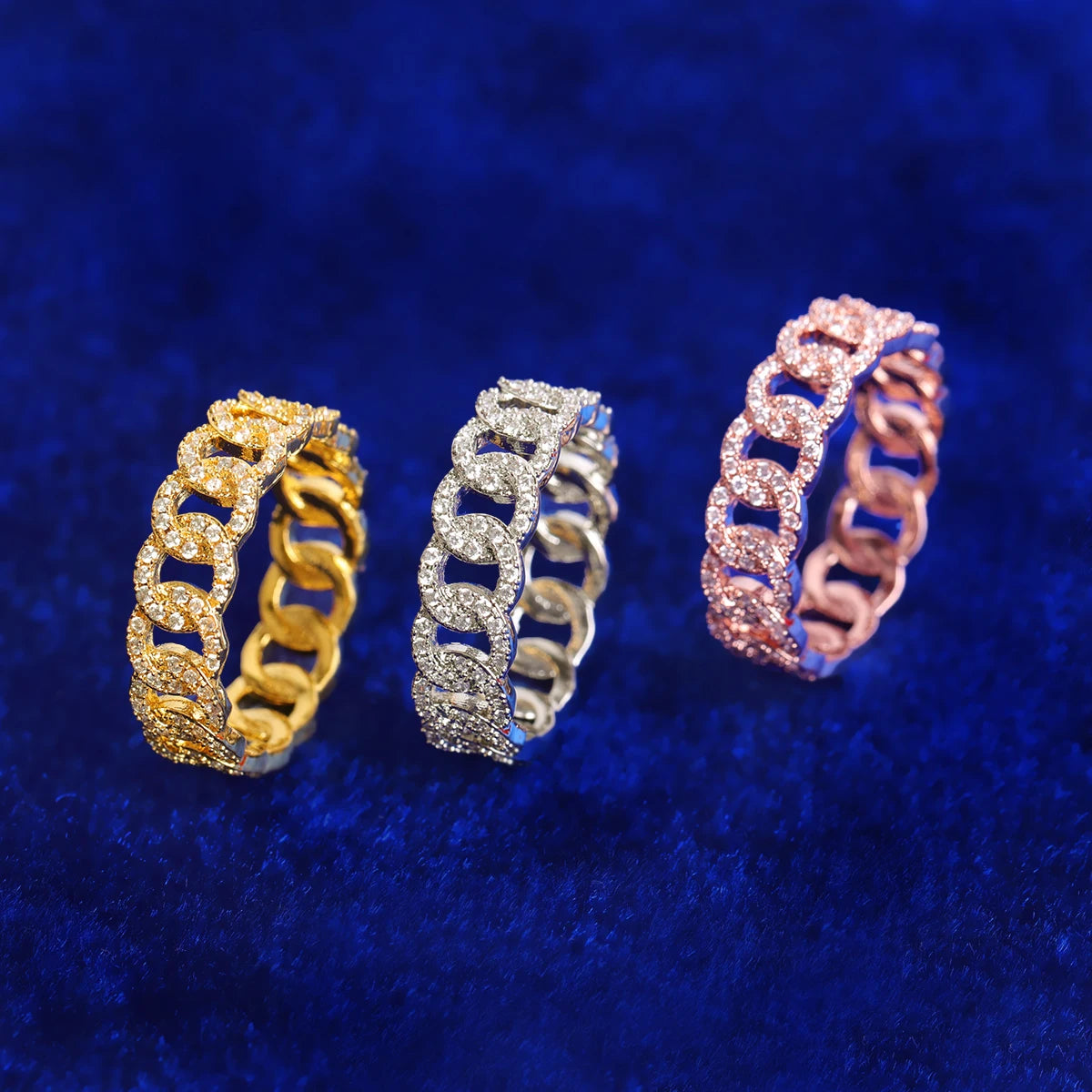 Bubble Letter Iced Out Rings for Men Real Gold Plated Hip Hop Jewelry 2022 Trend Drop Shipping Items