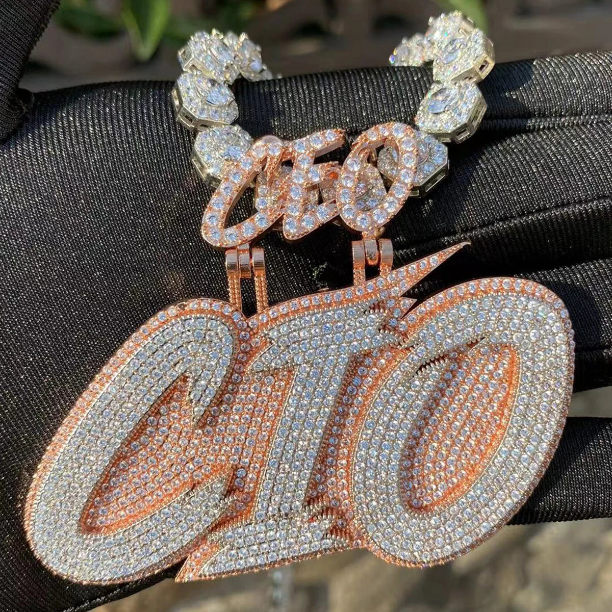 Bubble Letter Custom Name Necklace for Women Iced Out Personalized Pendant Two Tone Charms Hip Hop Jewelry 2022 Trend CEO Bail