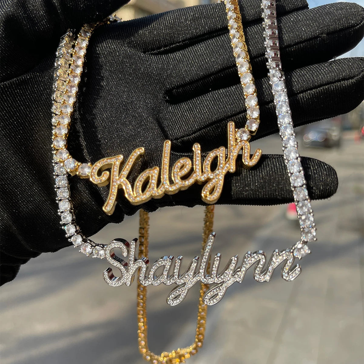 Bubble Letter Classy Girl Custom Name Necklace for Women Iced Out Choker Personalized Tennis Chain Silver Color Hip Hop Jewelry