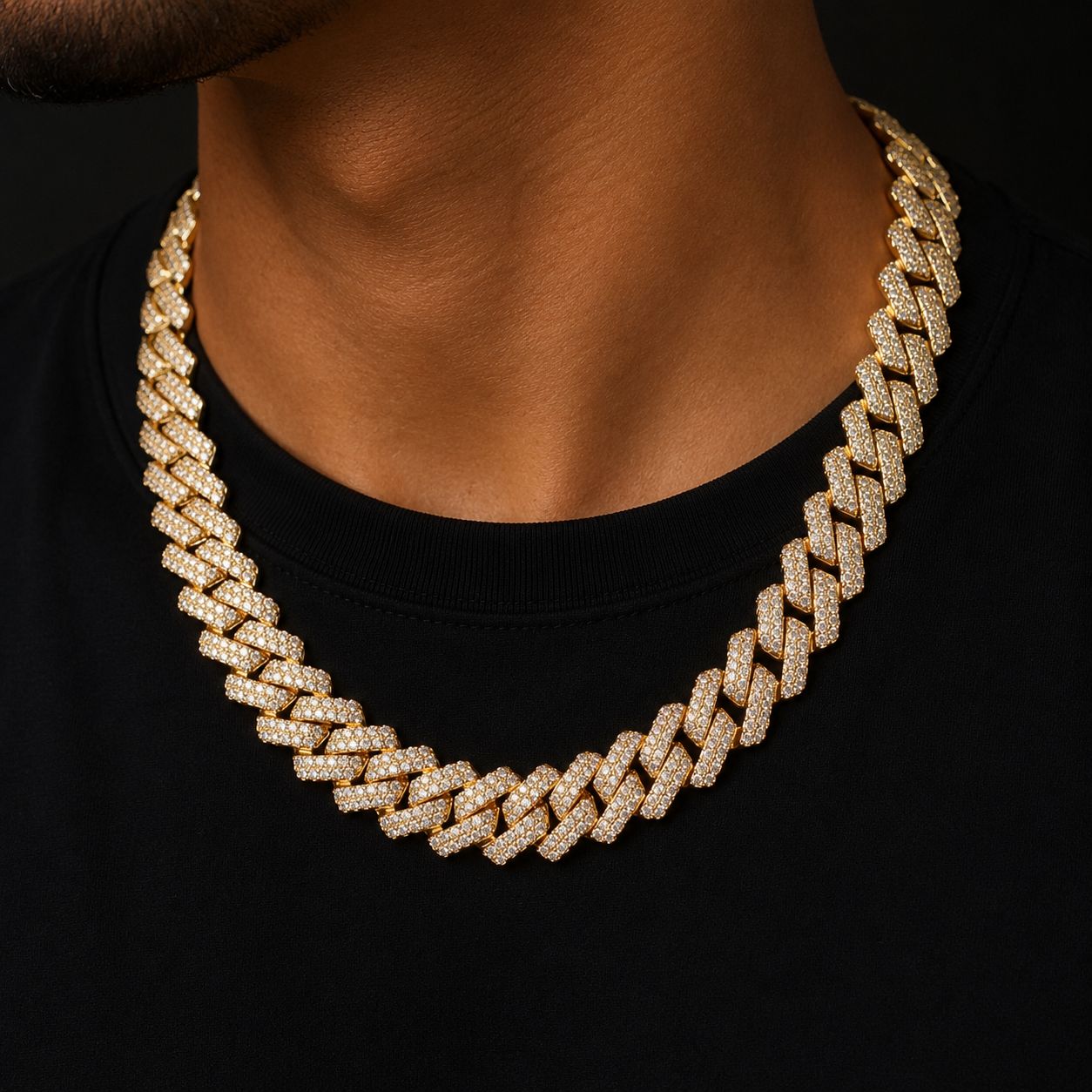 Bubble Letter Miami Cuban Link Chain for Men Necklace Choker Charms Gold Color Iced Out Fashion Jewelry 2021 Trend