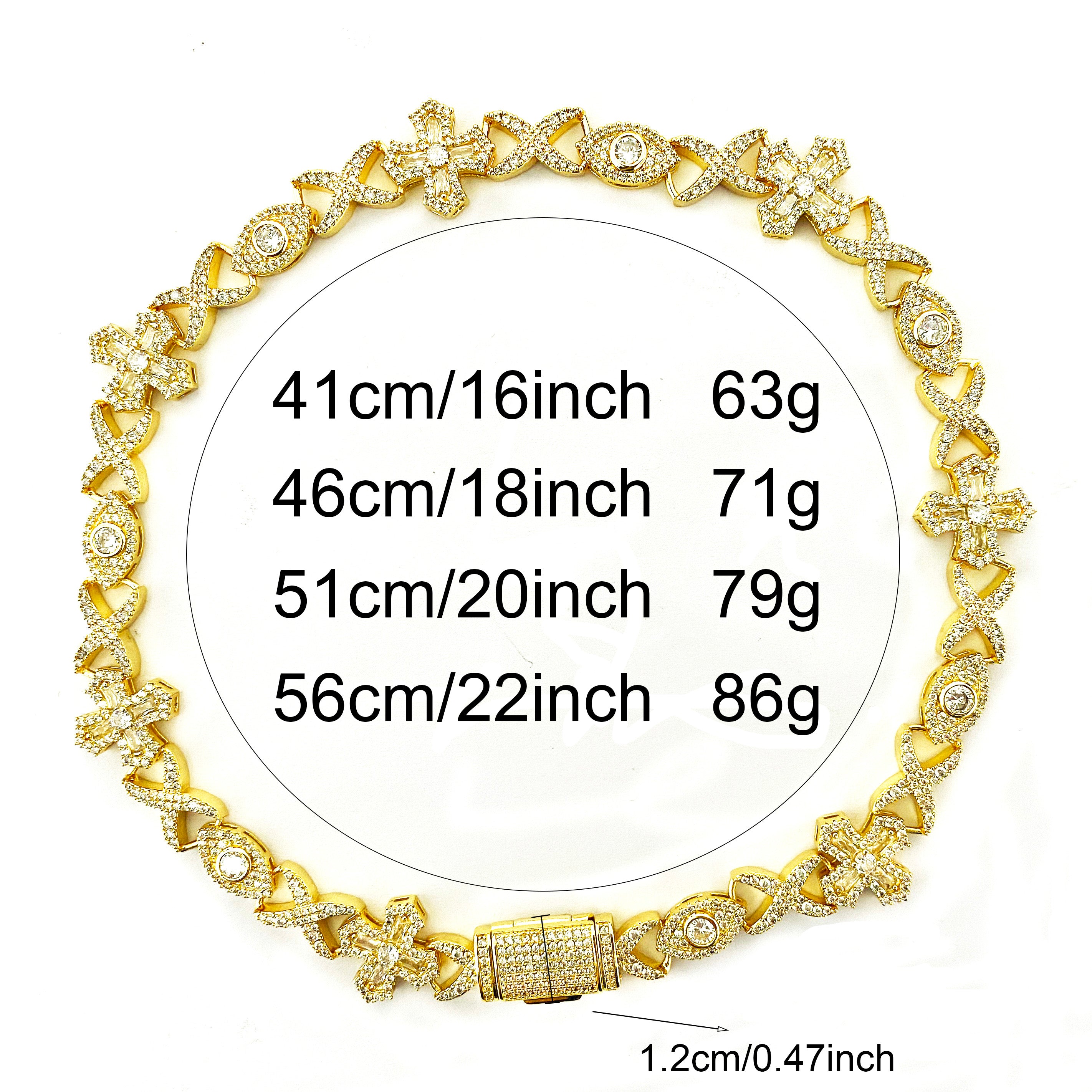 Bubble Letter Ice Out Cross Eye Infinity Necklace Choker for Women Mirco Pave Cubic Zirconia Cuban Link Chain Hip Hop Jewelry
